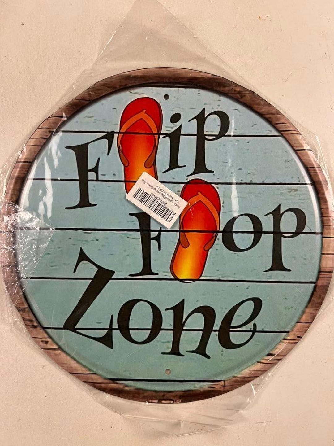 Flip Flop Zone Round Metal Wall Sign – Beach House Coastal Decor 12” - Etsy