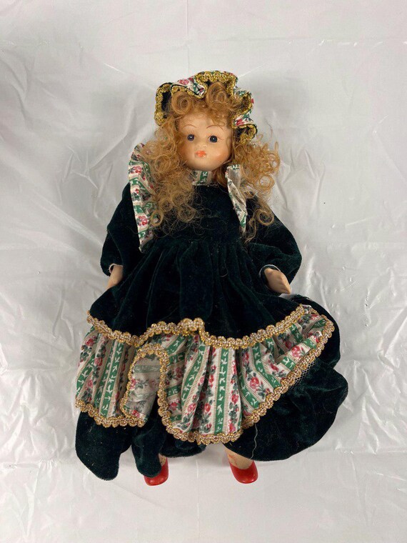 dark green dress red shoes Raya corset XS / Black