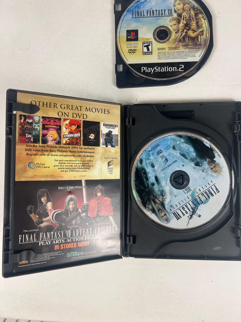 Final Fantasy VII Advent Children DVD 2-disc Edition With Bonus PS2 ...