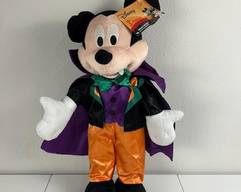 Disney Mickey Halloween Greeter Plush Vampire Mickey Mouse Halloween Decoration 22 Inch Disney Decor Seasonal Plush Collectible