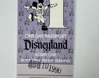 1990 Disneyland One Day Passport CHILD Ticket – Vintage Original