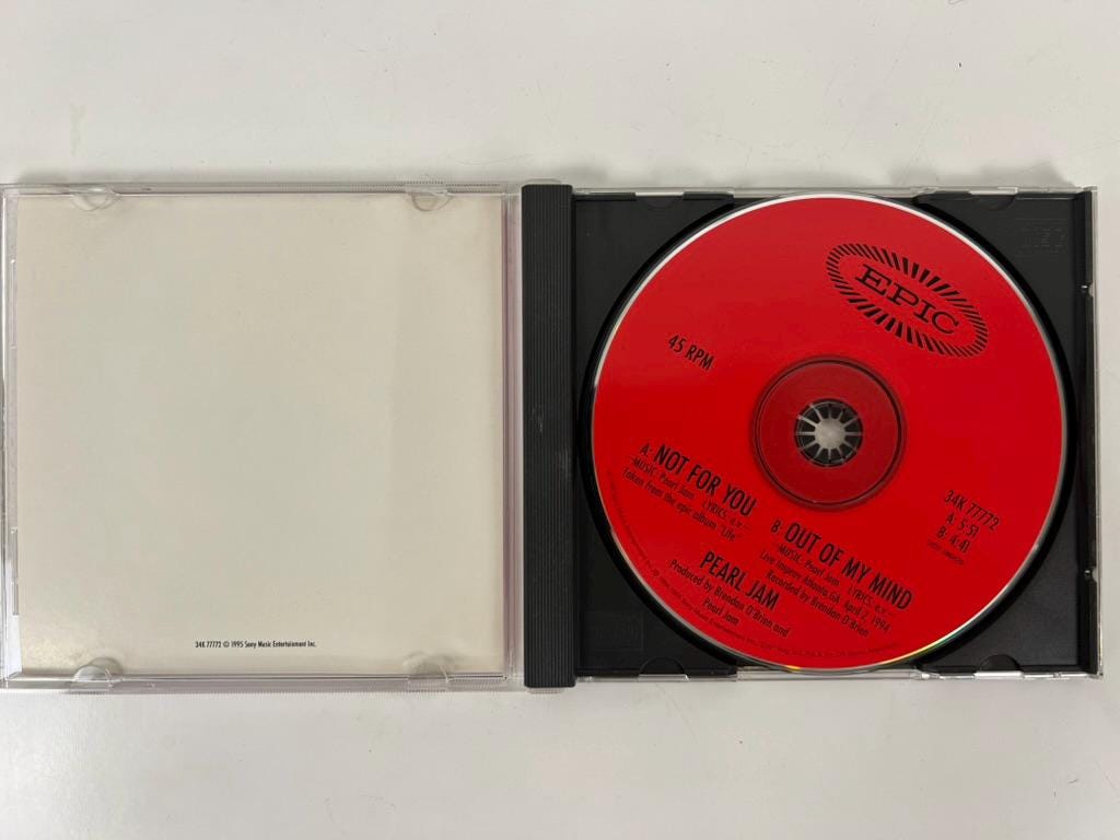 Pearl Jam Not for You CD Single 1995 Epic Rare 45 RPM Style
