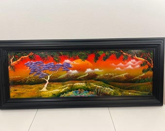 Large Framed Chicati Spray Paint Landscape Wall Art Mexico 2018