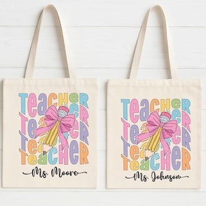 Teacher tote bag, Teacher Appreciation Gift, Custom Teacher Gift, Personalized School Bag, Back to School Totes, Gift for Teachers