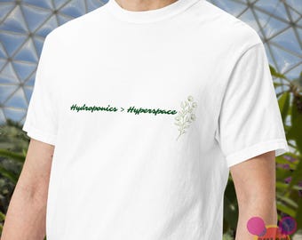 Hydrocultuur > T-shirt met hyperspace-script | Leven met het land-shirt | EPCOT Disney Parks-T-shirt | Subtiel retro Disney-shirt