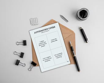 Minimalist Affirmation Cards: Elegant Positive Quotes (A4 PDF Digital Download