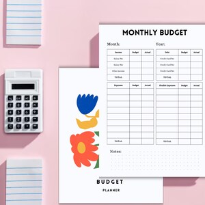 PRINTABLE BUDGET Planner PDF | Monthly Expense Tracker, Debt Payment Log, Savings Goal Sheets | Personal Finance Binder Printable