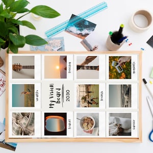 Vision Board Canva Template Editable | Digital Vision Board Kit, Aesthetic Mood Board, Goal Setting Planner, Manifestation Template