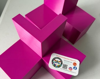 Stained glass wind spinner soldering jig / holder, 90 Deg angles. 4x4 inch faces, 8x8x8. Special limited edition “Jam Pink” color.