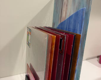 Stained Glass Sheet Storage Rack Holder.  17 sheet slots of storage.  Stable - won’t tip over.  Made of high density plastic.  Stained glass