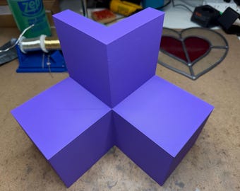 Stained glass wind spinner soldering jig.  Holder for spinner, box, 90 deg angles. For black color see separate listing. 4x4 in faces, 8x8x8