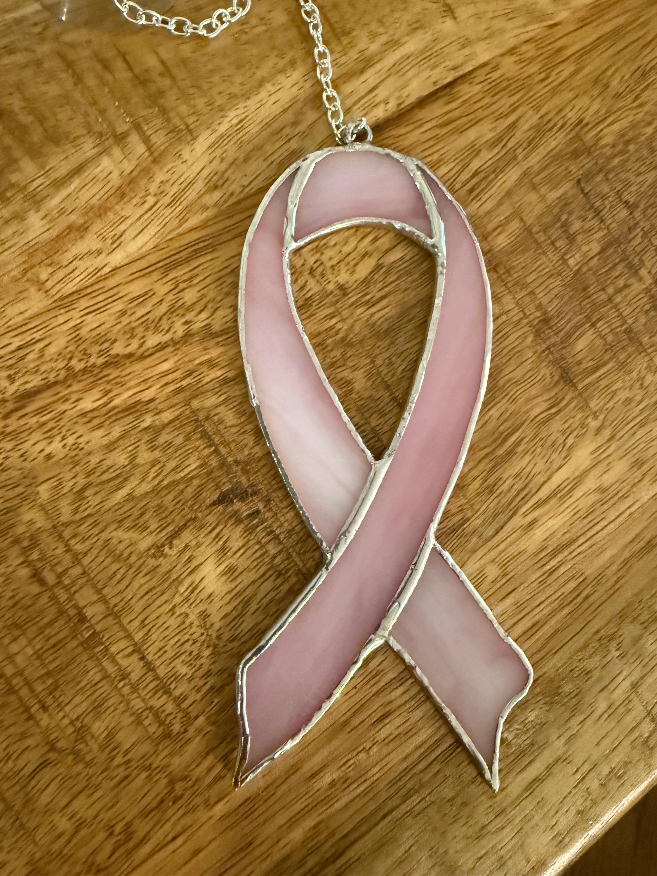 Stained Glass Breast Cancer Ribbon Suncatcher / Breast Cancer Window ...