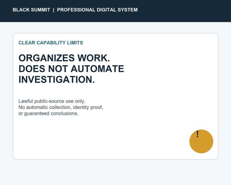 Organizational tools do not automate investigations