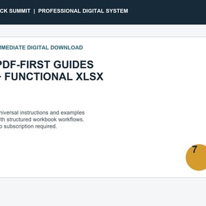PDF first guides and functional XLSX digital download