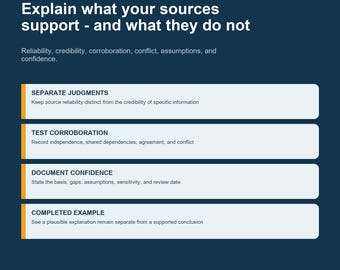 Source Evaluation Toolkit | Reliability, Credibility, Corroboration, Conflict & Analytic Confidence Workbook