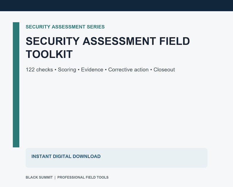 Security Assessment Field Toolkit for facility walkthroughs and corrective action