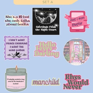 Sticker pack for kindle Custom book inspired stickers for kindle and kobo Fun and cute Book Lover Sticker gift for booklover and decor SET A