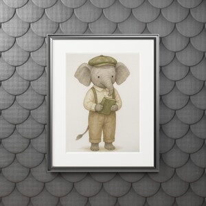 Adorable Elephant Fine Art Print - Children&#39;s Room Decor, Animal Art, Nursery Print, Baby Shower Gift, Kids Wall Art