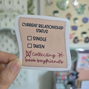 Book Boyfriend Sticker – Funny Relationship Status Sticker for Readers | Romance Book Lovers Gift | Bookish for Kindle, Laptop, Water Bottle