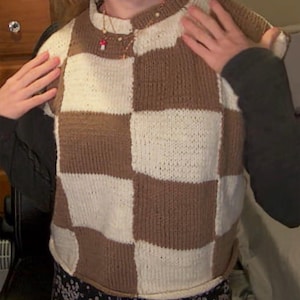 Checkered Top Knitting Pattern
