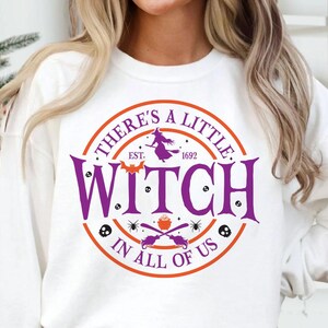 SUPEYA Women's Witch Shirt - 'There's A Little Witch In All Of Us' Halloween Top