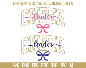 Cheer Bow svg, Bow Cheerleader, Cheerleading png, Cheer Mom, Coquette Pink Gold svg, Cheerleader Shirt Iron on png, Cheerleader Sublimation