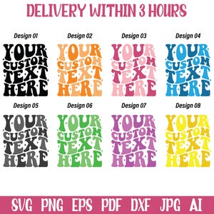Custom Wavy Text SVG: Retro Groovy Font (Digital Download)