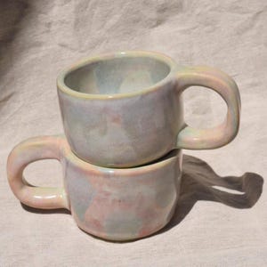 Pink Clouds Sky Mug | Handmade Ceramic Stoneware | Unique Pastel Glaze | Artisan Pottery