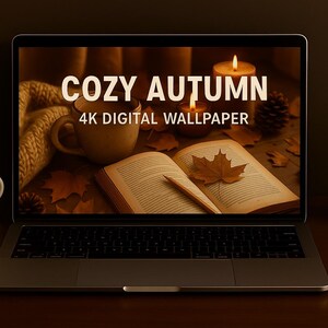 Cozy Autumn Desktop Wallpaper 4K: Hygge Fall Scene (digital Download