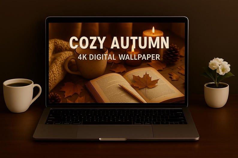 Cozy Autumn Desktop Wallpaper 4K: Hygge Fall Scene (digital Download ...