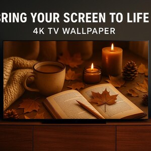 Cozy Autumn Desktop Wallpaper 4K: Hygge Fall Scene (digital Download