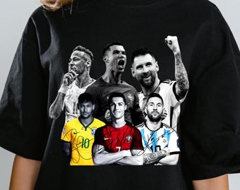 ロナウド、メッシ、ネイマールのサッカーグラフィック：フットボール