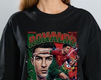 Cristiano Ronaldo CR7 Comic Soccer T-Shirt, Portugal World Cup Design