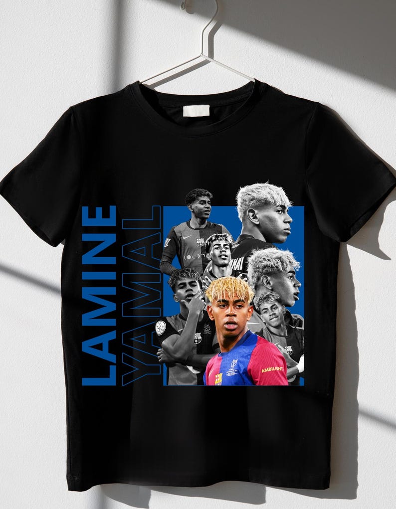 Lamine Yamal Soccer Graphic: Football Streetwear T-Shirt Design (Digital Download Png 11x13 Inches) image 9