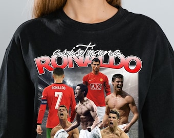Retro 90s Cristiano Ronaldo T-Shirt Design: Soccer Graphic (PNG Digital Download)