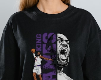 Basketball Player PNG Shirt Design : King James Comic Image T-Shirt Sublimation DTF Transfer (Digital Download)