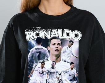 Diseño de camiseta de fútbol retro de Cristiano Ronaldo: Gráfico PNG de los 90 (descarga digital)