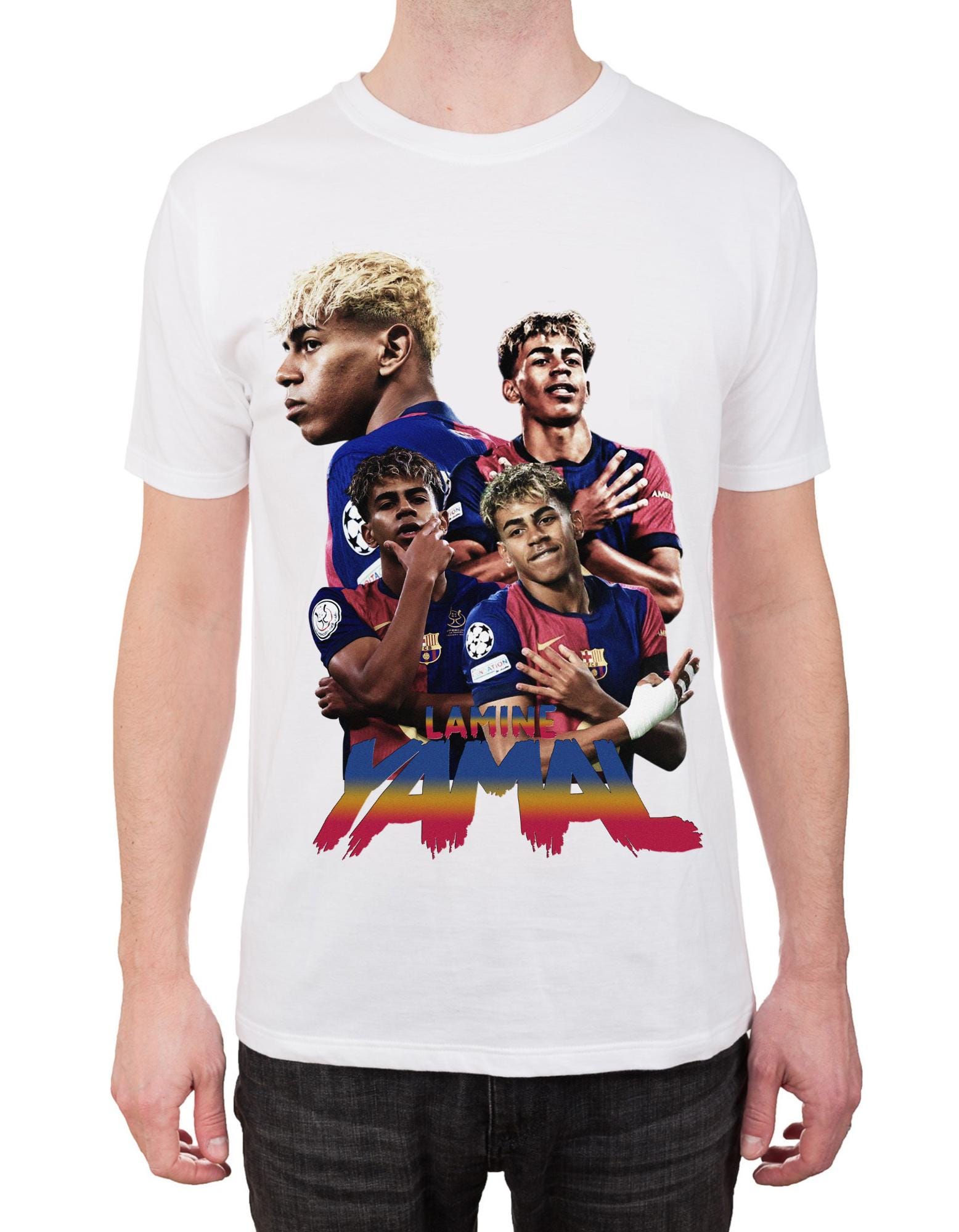 90年代風レトロラミンヤマルTシャツデザイン：フットボールDTF転写