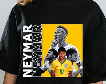 Neymar-voetbalafbeelding: voetbalstreetwearontwerp (digitale png-download)