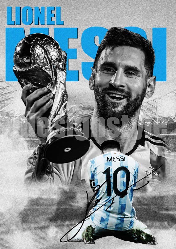 リオネル・メッシ ワールドカップポスター：サッカーレジェンドの寝室