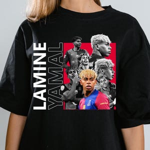 Gráfico de fútbol de Lamine Yamal: Diseño de camiseta de fútbol para uso urbano (descarga digital PNG, 28 x 33 cm)