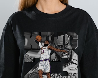 Basketball Player PNG Shirt Design : King James Comic Image T-Shirt Sublimation DTF Transfer (Digital Download)