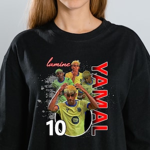 Camiseta gráfica de fútbol Lamine Yamal PNG: Impresión de sublimación de fútbol (descarga digital, 28 x 33 cm)