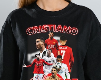Camiseta de fútbol retro de Cristiano Ronaldo PNG: Gráfico de los 90 (Descarga digital, 28 x 33 cm)