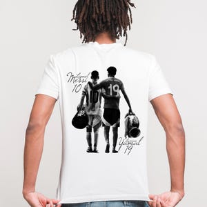 Gráfico de fútbol de Messi Yamal: descarga digital PNG para camisetas