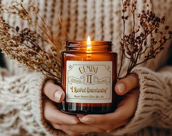 Astrology Candle Manifesting Energy Air Sign Gemini Birthday Gift Horoscope Light Scented Spiritual Decor Zodiac Altar Present Meditation