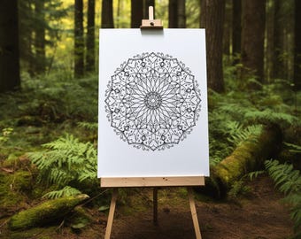 Poster Art Gift for Artist Self Care Relax Coloring Mandala Print Home Decor Boho Vibe Meditation Yoga Present Idea Zen Aura Mind Soul Calm