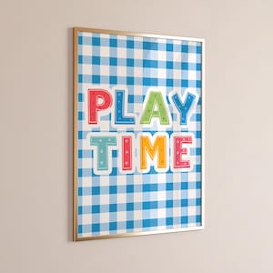 Arte de pared con frases inspiradoras &quot;Play Time&quot; para guardería, impresiones de pared con frases inspiradoras, impresiones para habitación infantil, impresiones para habitación infantil, impresiones para habitación infantil.