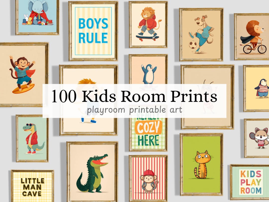 Nursery Prints Bundle: Kids Room Wall Art (digital Download, 100 ...