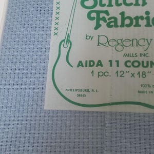Zweigart cross stitch blue 11 count Aida Linen cloth 12 inch by 18 inches like new and never used